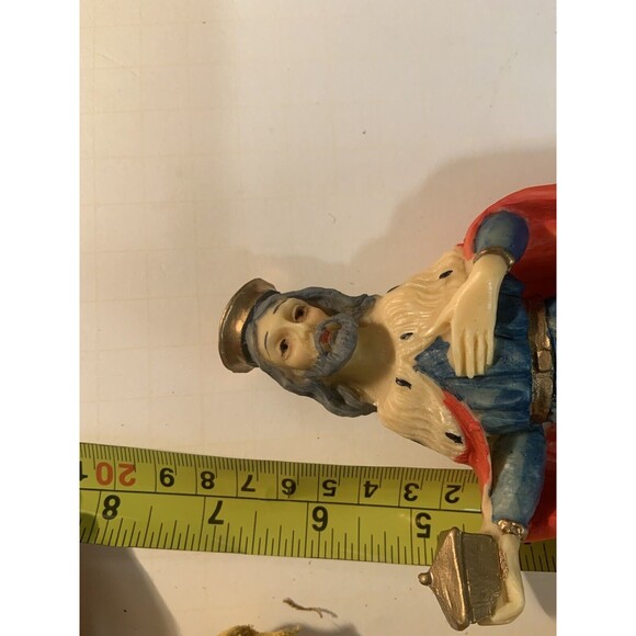 RARE Italy Vintage Nativity SET Hand Painted  Italian Lot of 7 + STABLE - Picture 15 of 16